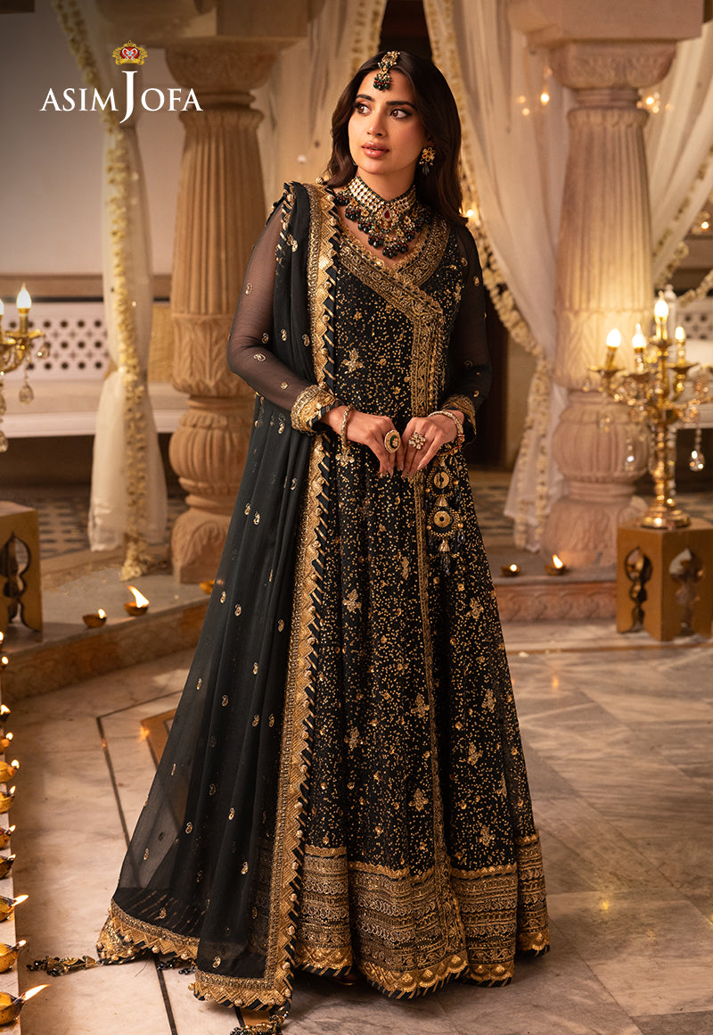 Shehnai by Asim Jofa Embroidered Net 3Pc Suit AJSH-05 - House Of Hania