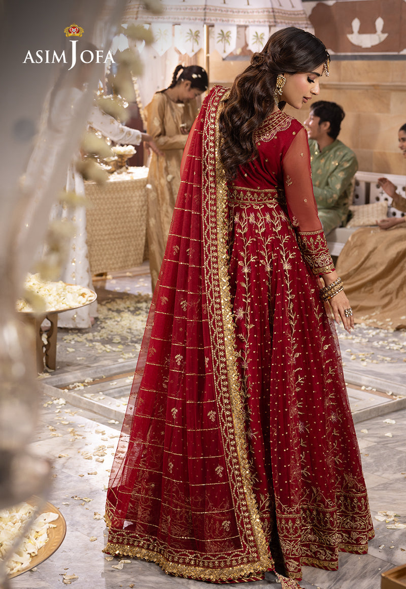 Shehnai by Asim Jofa Embroidered Net  3Pc Suit AJSH-06 - House Of Hania