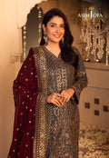Shehnai by Asim Jofa Embroidered Net 3Pc Suit AJSH-07 - House Of Hania