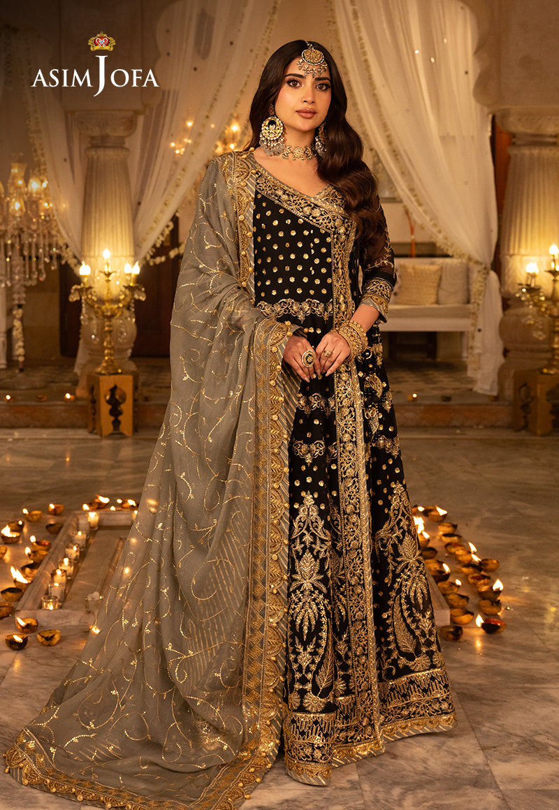 Shehnai by Asim Jofa Embroidered Net 3Pc Suit AJSH-08 - House Of Hania