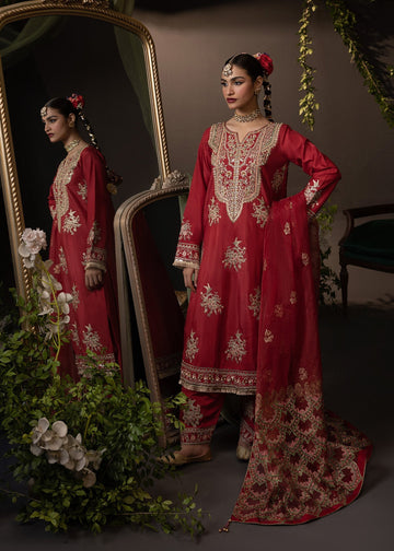 Shurooq | Garden of Dream | Crimson - House Of Hania