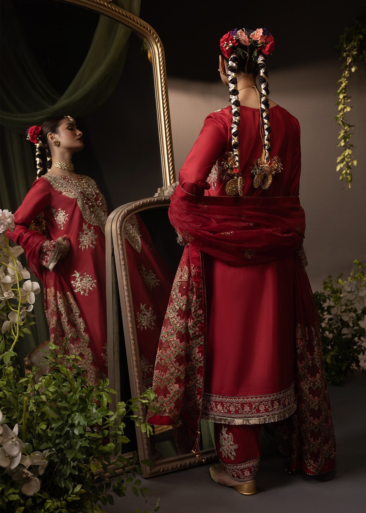 Shurooq | Garden of Dream | Crimson - House Of Hania