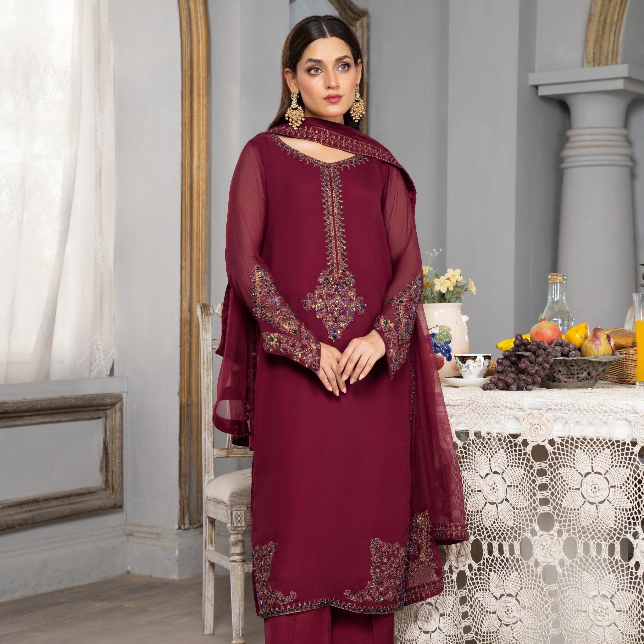 Sifa | Semi Formals | SF-25 - Red - House Of Hania