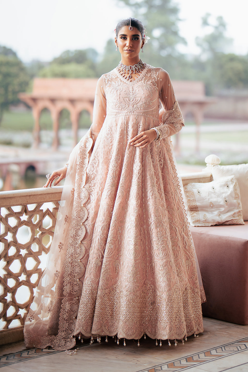 Silsila by Saad Shaikh Embroidered Net 3Pc Suit D-07 Azela - House Of Hania