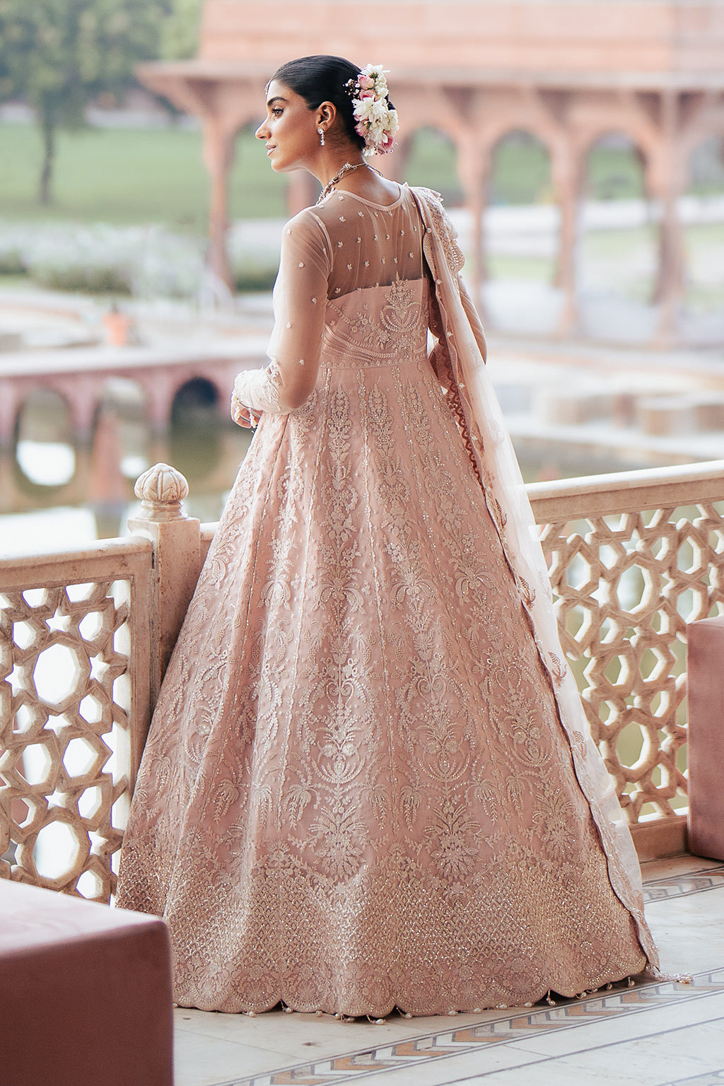 Silsila by Saad Shaikh Embroidered Net 3Pc Suit D-07 Azela - House Of Hania