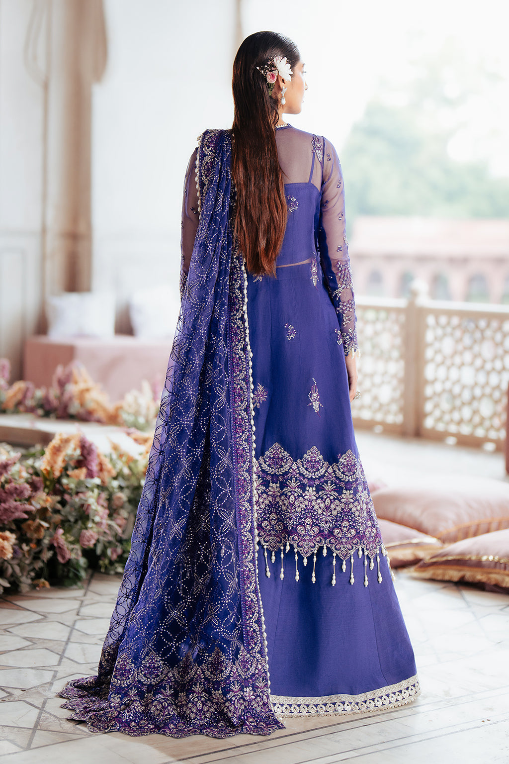 Silsila by Saad Shaikh Embroidered Organz 3Pc Suit D-08 Onara - House Of Hania