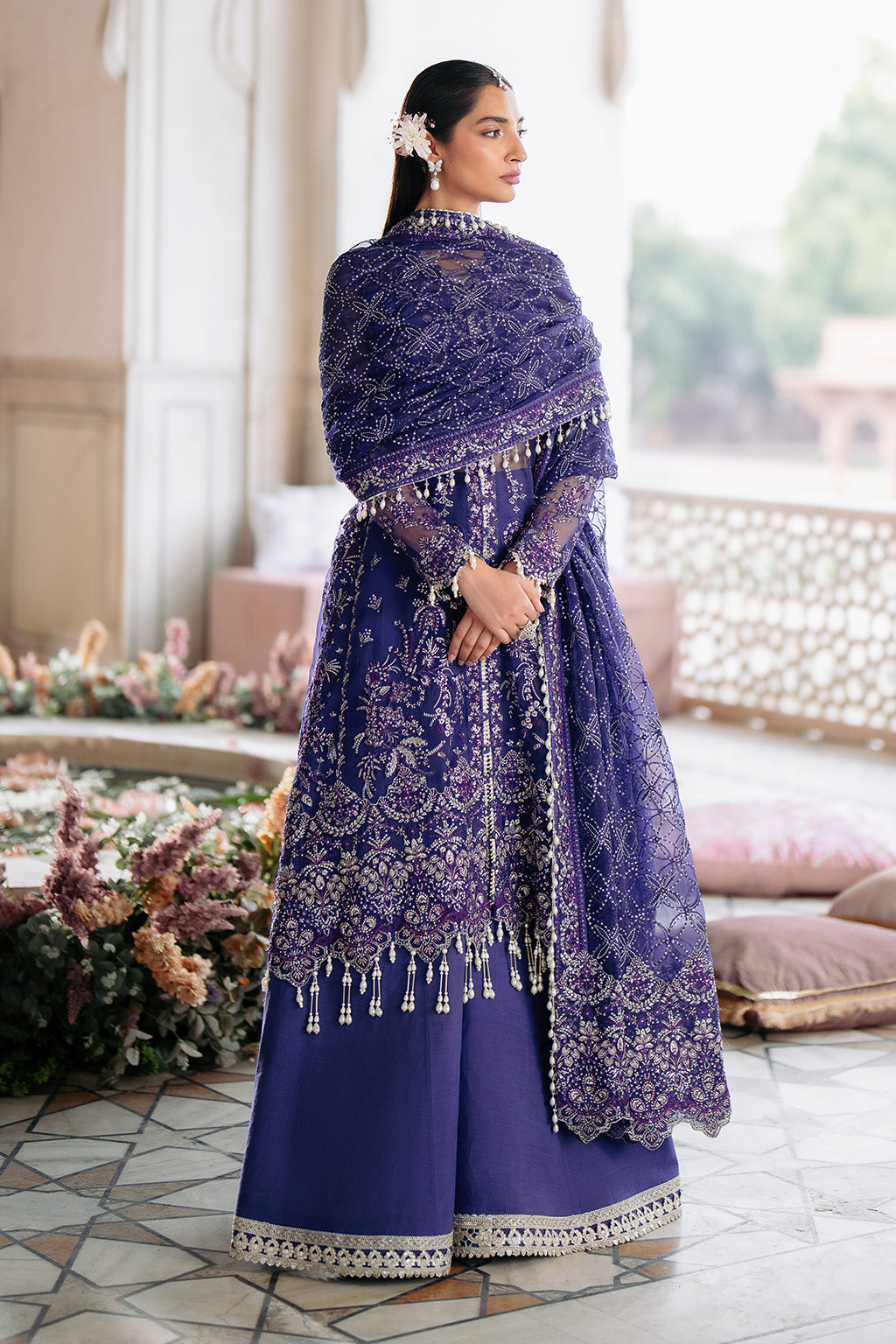 Silsila by Saad Shaikh Embroidered Organz 3Pc Suit D-08 Onara - House Of Hania