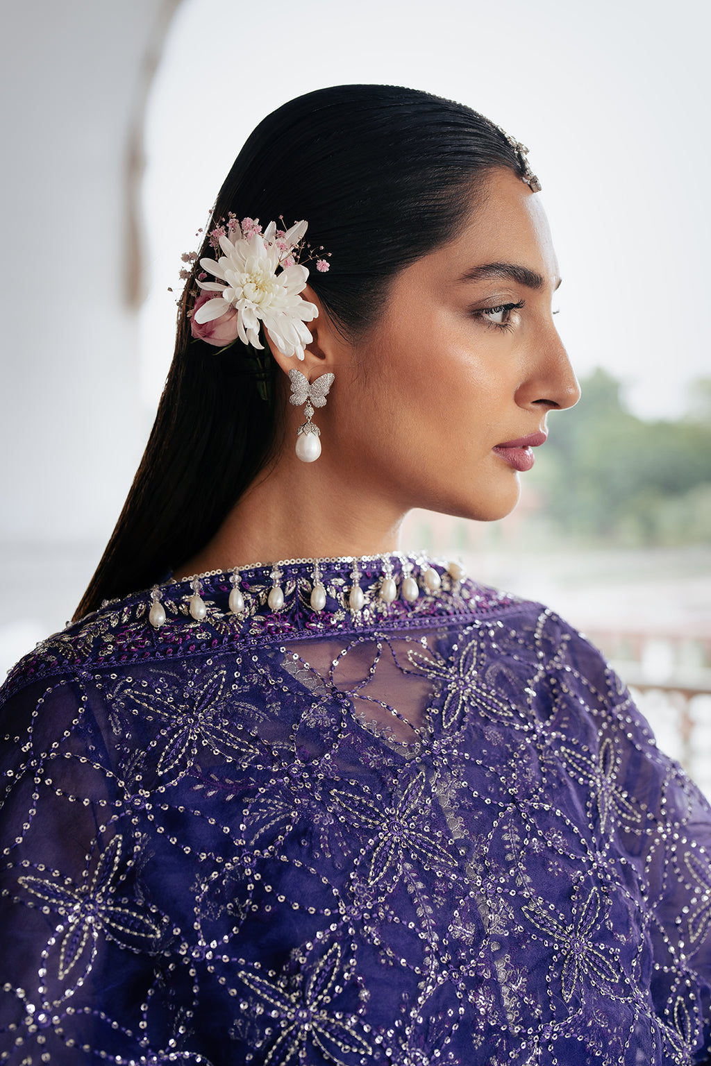Silsila by Saad Shaikh Embroidered Organz 3Pc Suit D-08 Onara - House Of Hania
