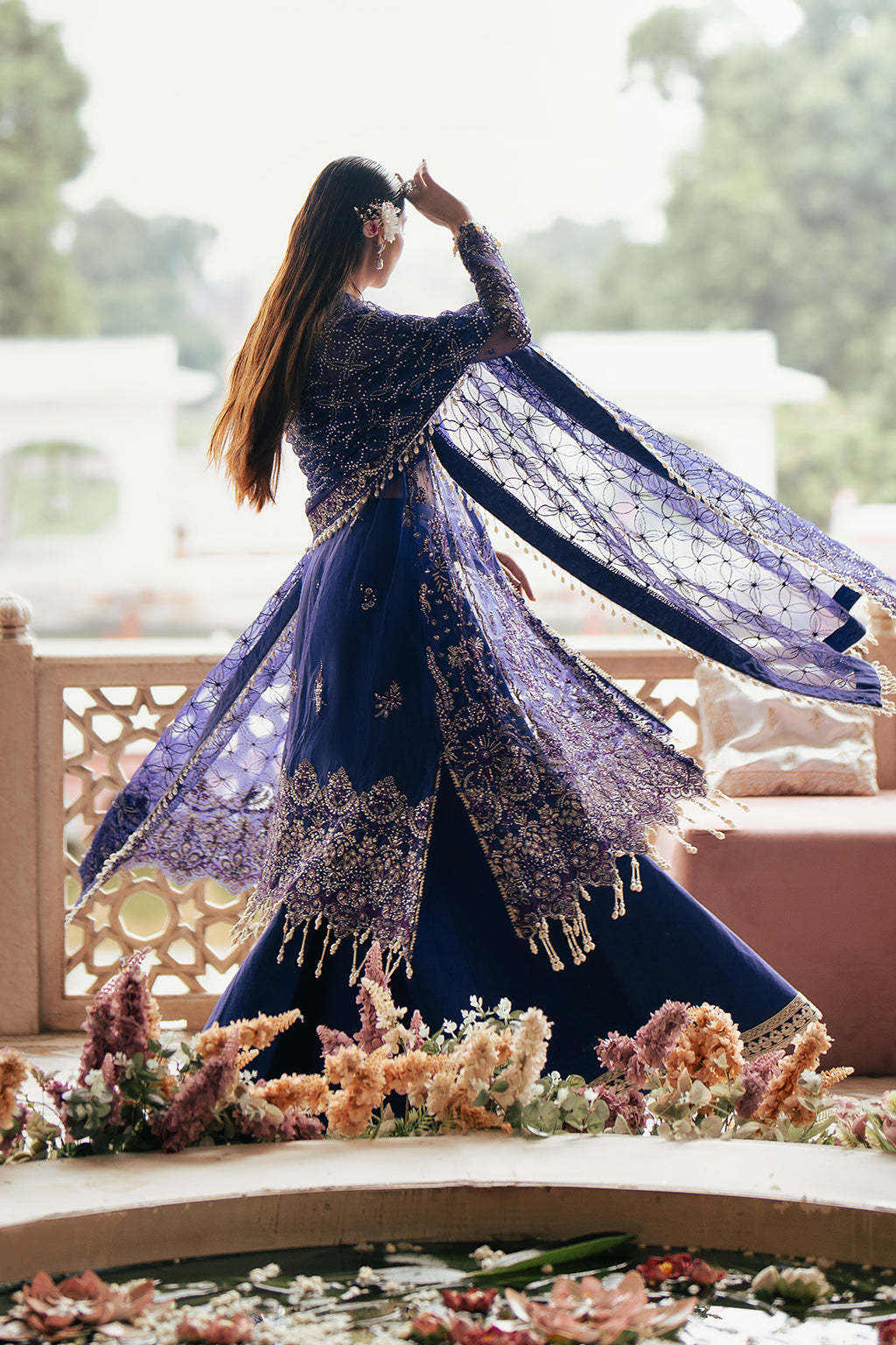 Silsila by Saad Shaikh Embroidered Organz 3Pc Suit D-08 Onara - House Of Hania