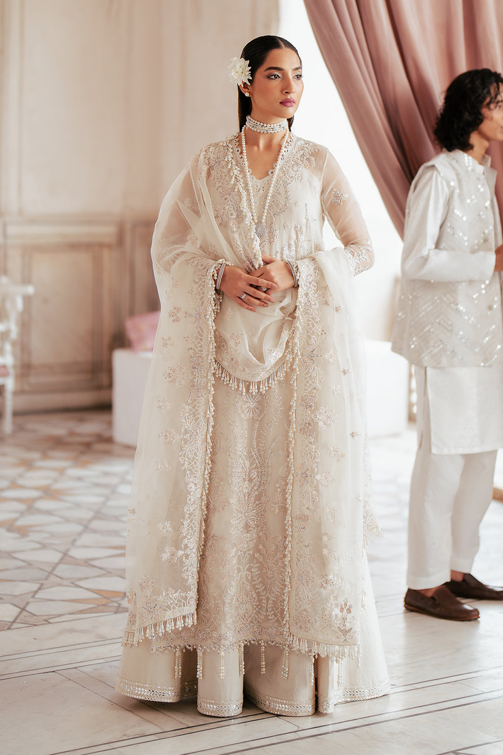 Silsila by Saad Shaikh Embroidered Organza 3Pc Suit D-01 Zahria - House Of Hania