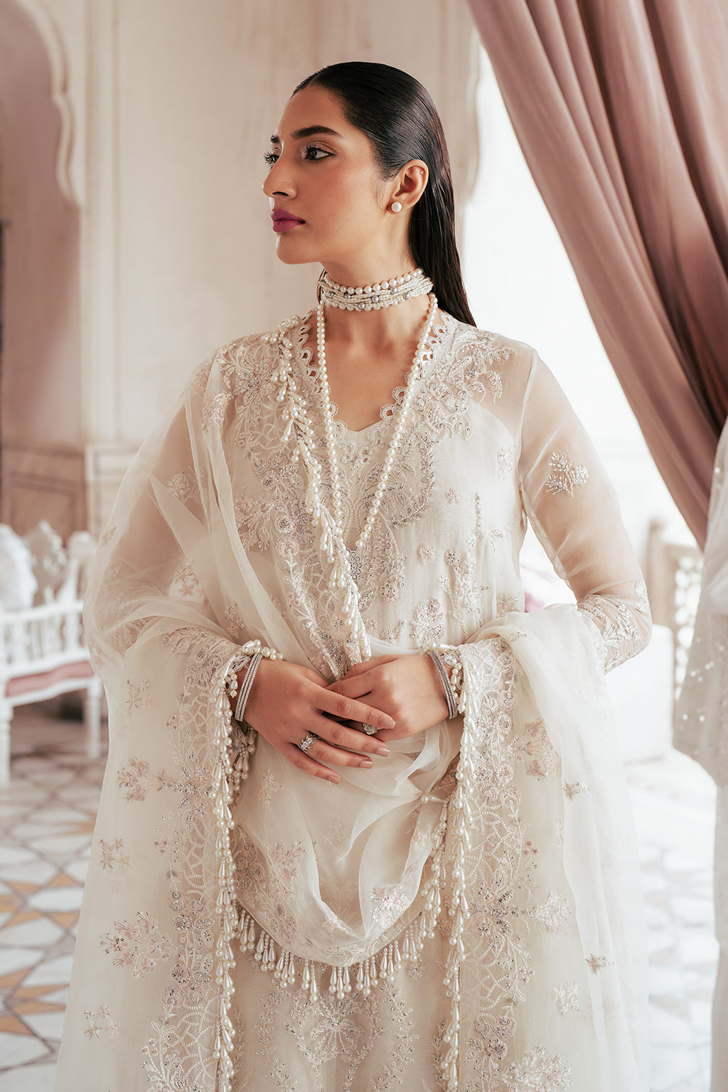 Silsila by Saad Shaikh Embroidered Organza 3Pc Suit D-01 Zahria - House Of Hania