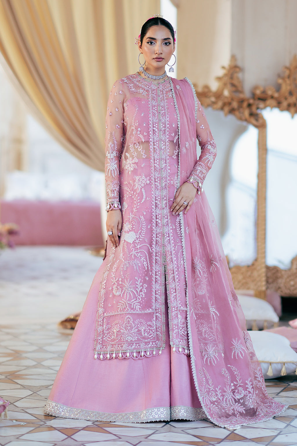 Silsila by Saad Shaikh Embroidered Organza 3Pc Suit D-03 Leya - House Of Hania