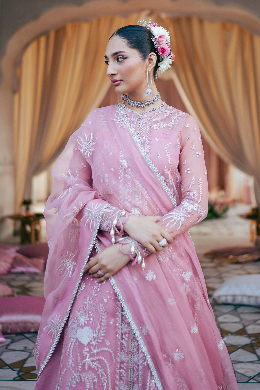 Silsila by Saad Shaikh Embroidered Organza 3Pc Suit D-03 Leya - House Of Hania