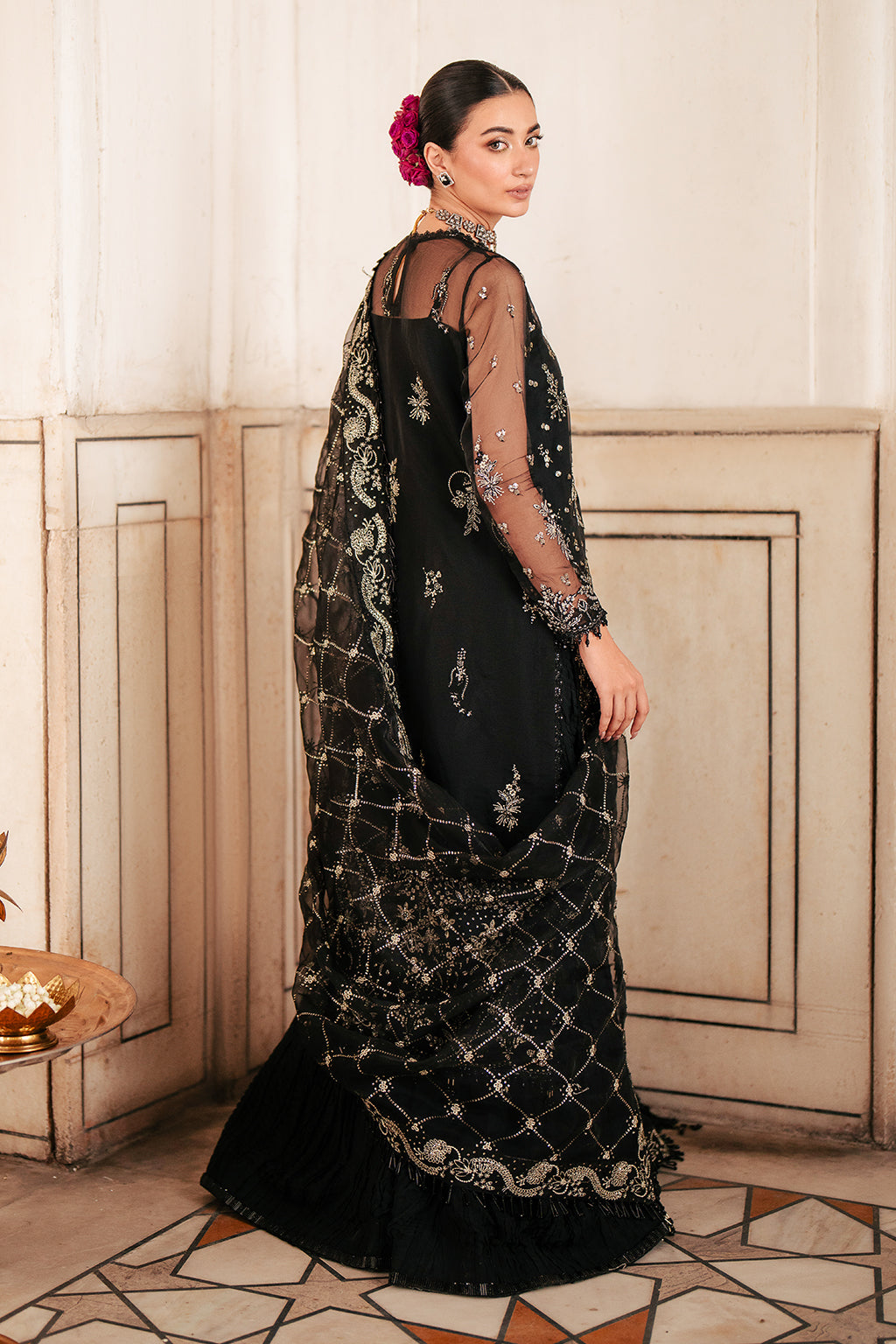 Silsila by Saad Shaikh Embroidered Organza 3Pc Suit D-04 Amaya - House Of Hania