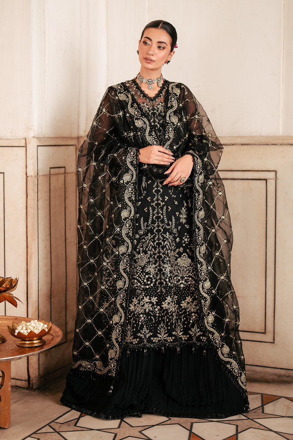 Silsila by Saad Shaikh Embroidered Organza 3Pc Suit D-04 Amaya - House Of Hania