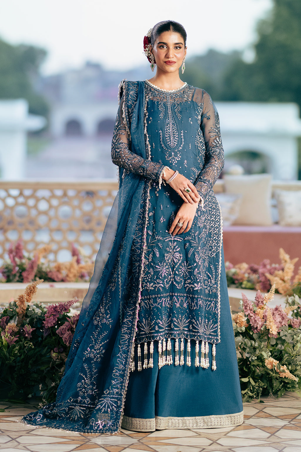 Silsila by Saad Shaikh Embroidered Organza 3Pc Suit D-06 Evara - House Of Hania