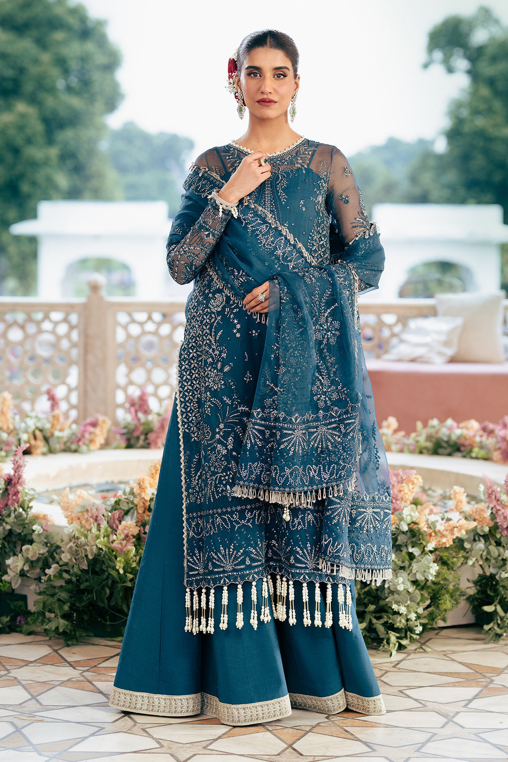 Silsila by Saad Shaikh Embroidered Organza 3Pc Suit D-06 Evara - House Of Hania