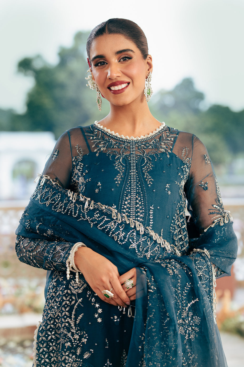 Silsila by Saad Shaikh Embroidered Organza 3Pc Suit D-06 Evara - House Of Hania