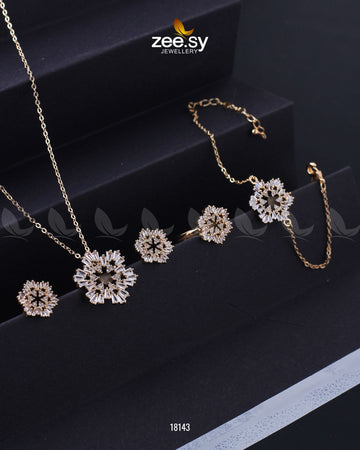 Snowflake Pendant Set - House Of Hania