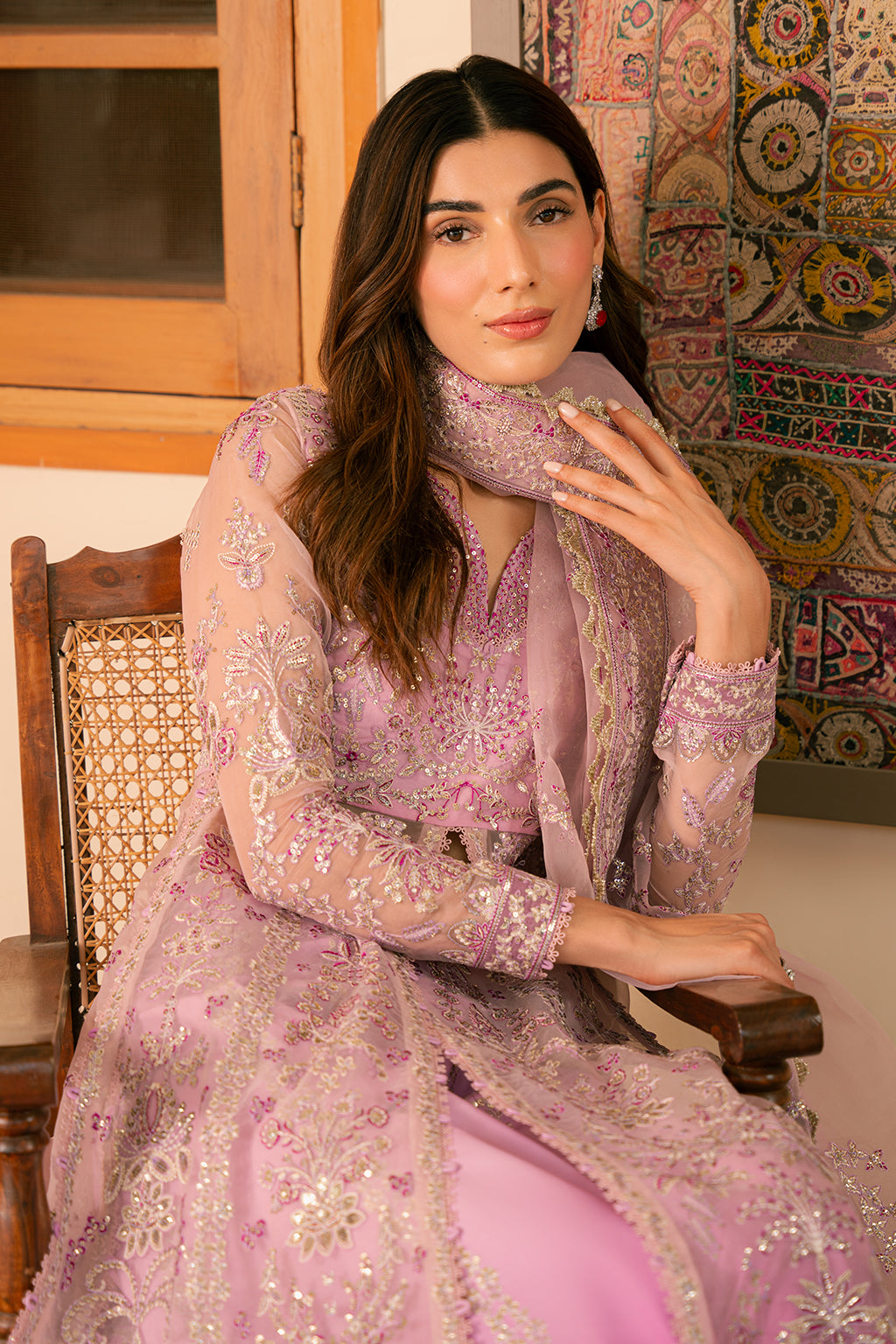 Solene by Ayzel Embroidered Organza 3Pc Suit D-07 MARLENE - House Of Hania