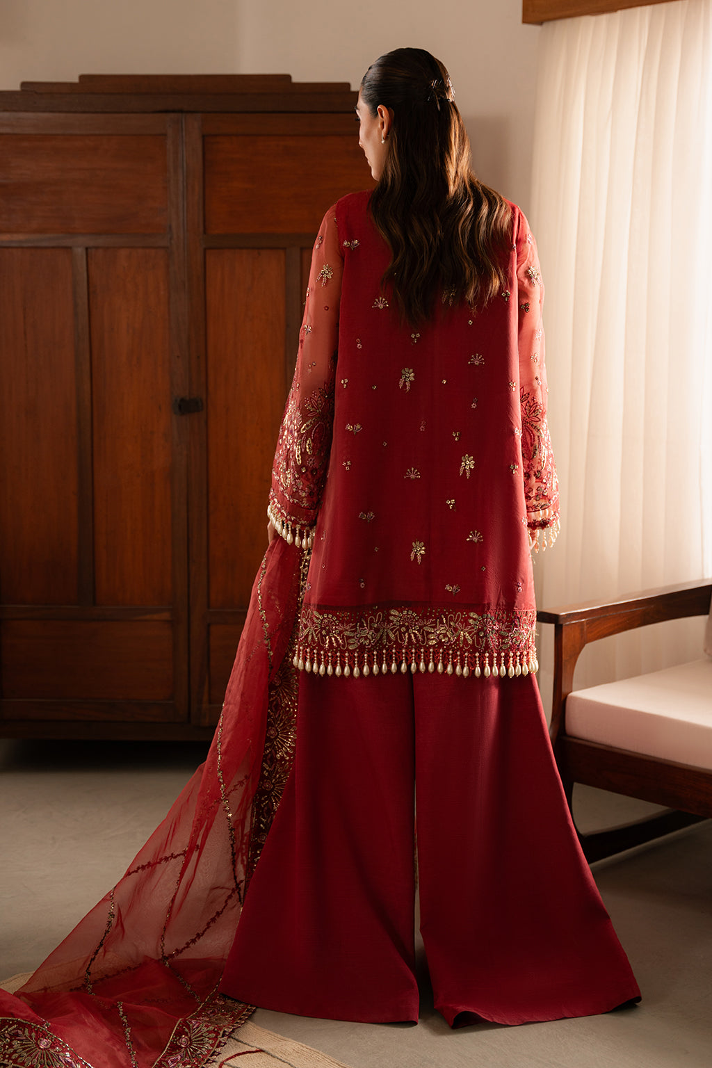 Solene by Ayzel Embroidered Organza 3Pc Suit D-09 ADVA - House Of Hania