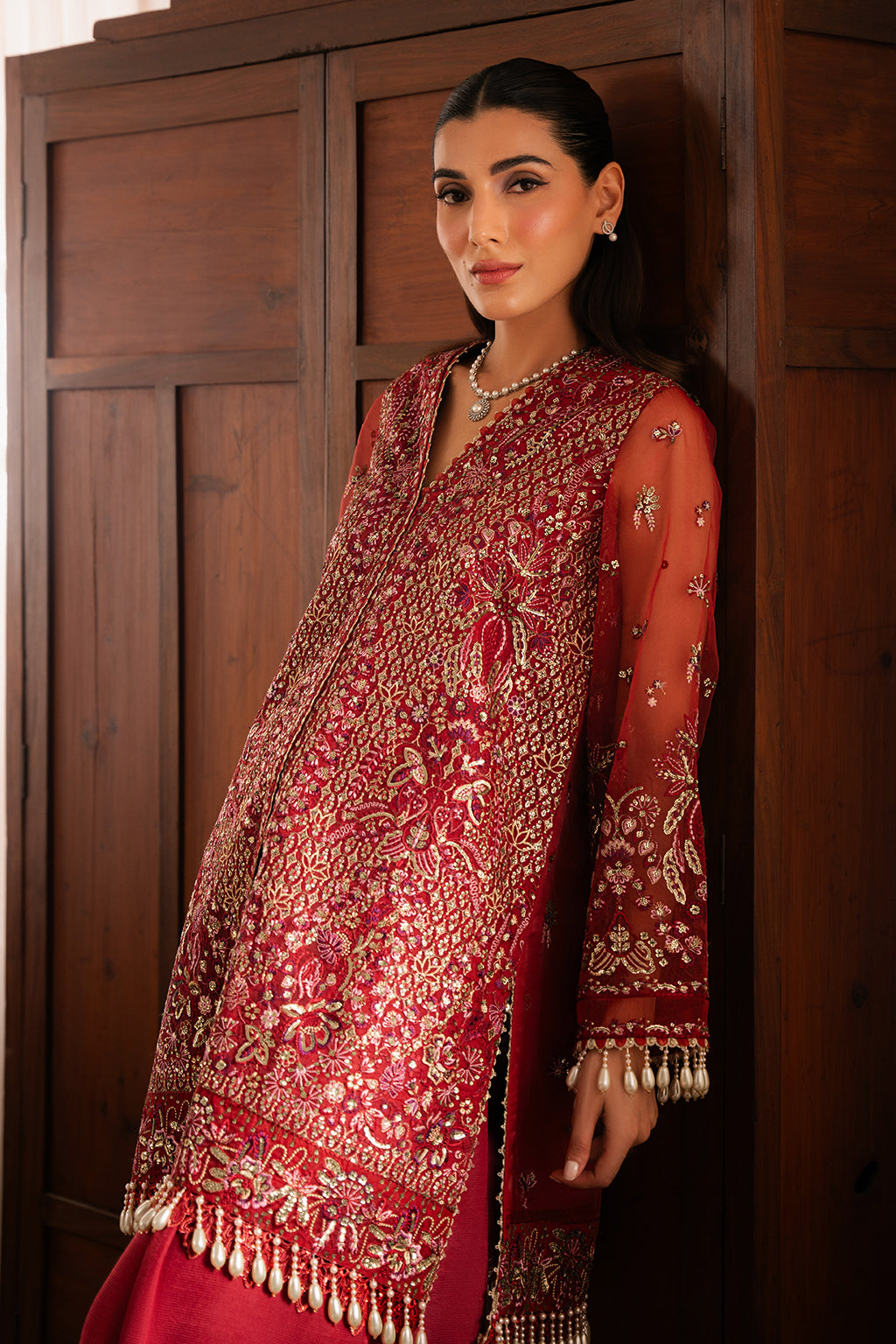Solene by Ayzel Embroidered Organza 3Pc Suit D-09 ADVA - House Of Hania