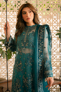 Solene by Ayzel Embroidered Organza 3Pc Suit D-10 LILA - House Of Hania