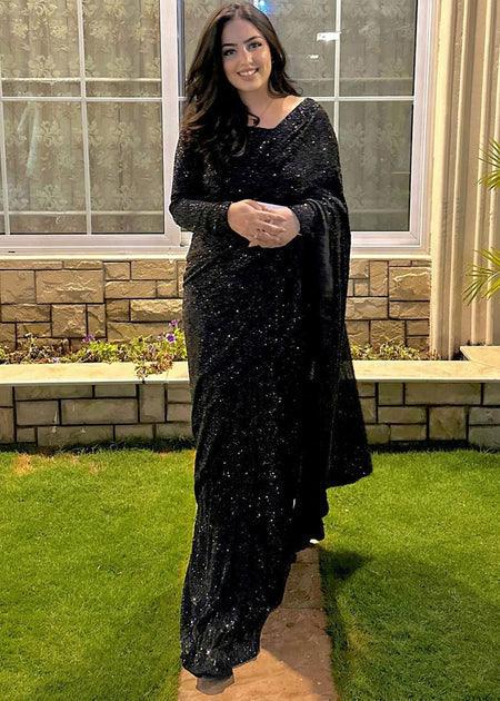 Spark wear - Monochrome saree - House Of Hania