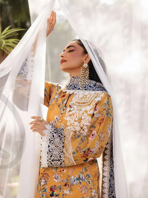 Tahra by Zainab Chottani Embroidered Lawn 3Pc Suit D-02A BEEHA - House Of Hania