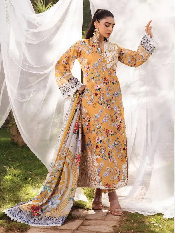 Tahra by Zainab Chottani Embroidered Lawn 3Pc Suit D-02A BEEHA - House Of Hania