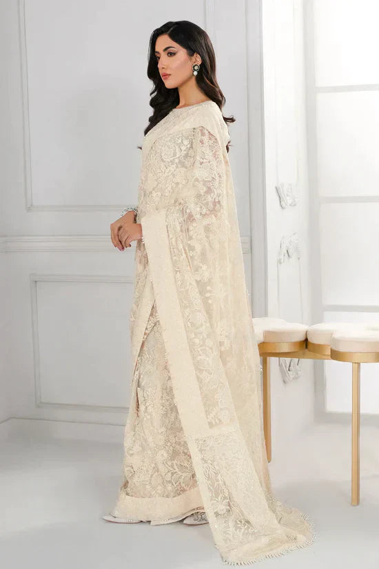 Baroque Chantelle Embroidered Luxury Net Saree D-287 - House Of Hania