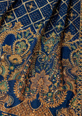 WEDDING FESTIVE ’26 VOL. 1 - ROYAL BLUE MEDIUM SILK SHAWL - House Of Hania
