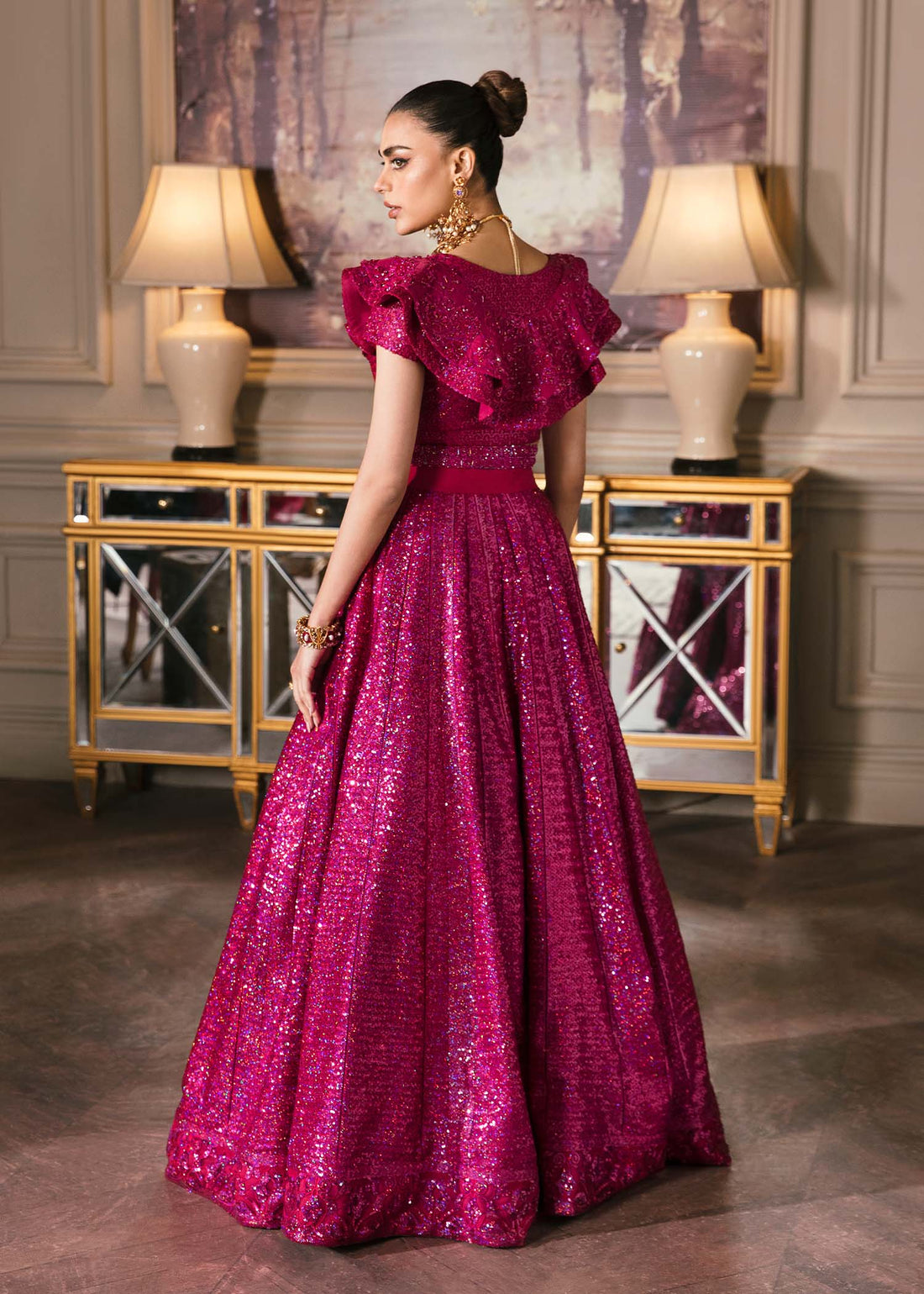 Waqas Shah | Malika - E - Elizabeth | FUCHSIA - House Of Hania