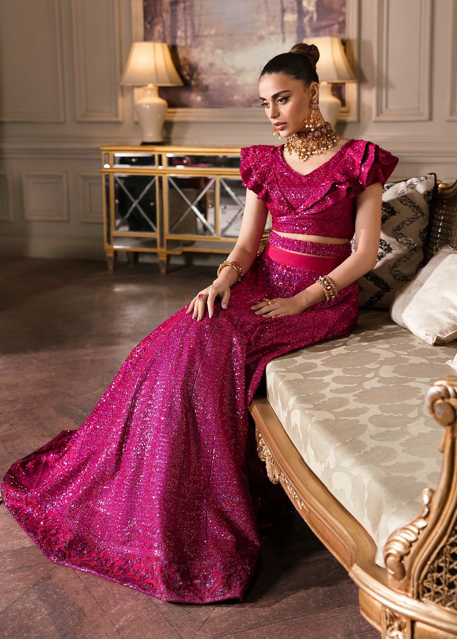 Waqas Shah | Malika - E - Elizabeth | FUCHSIA - House Of Hania