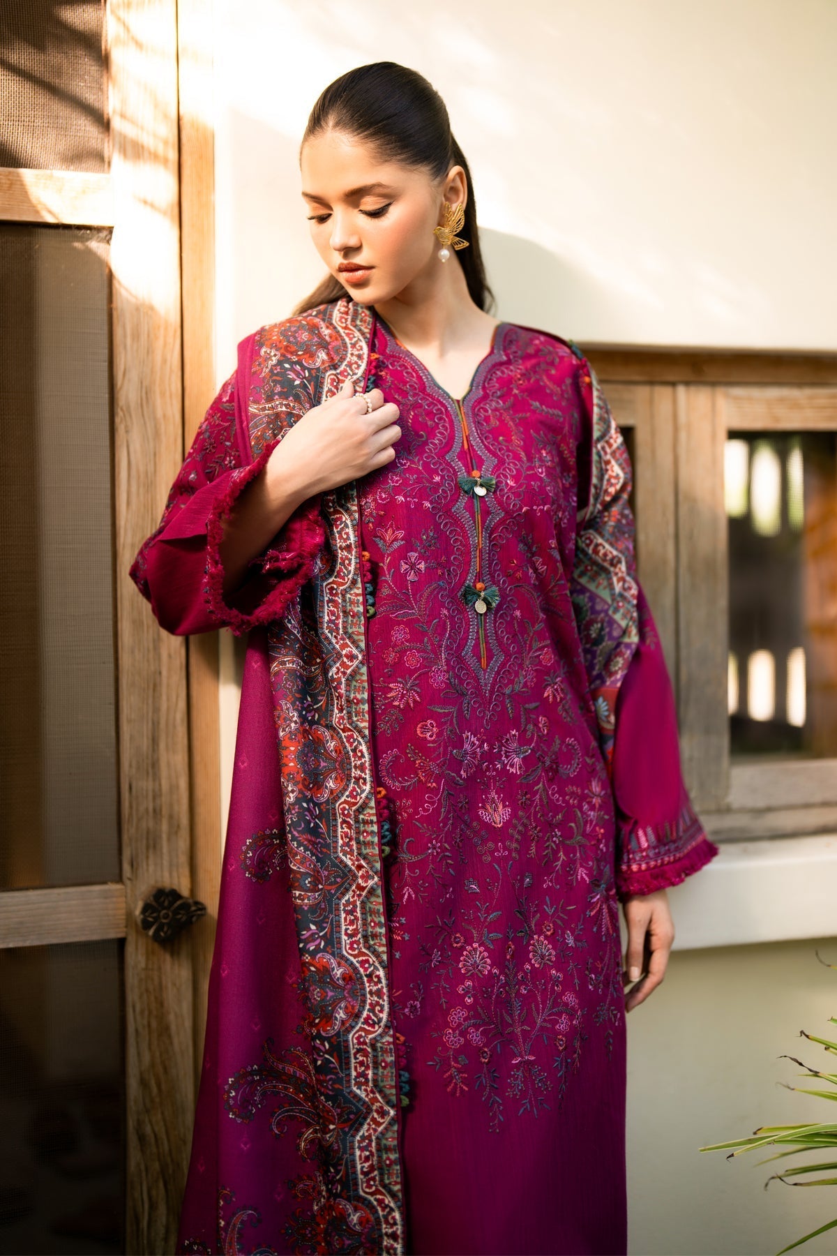 Xenia Formals | Dhoop Kinaray Winter Shawl 24 | SUMBUL - House Of Hania