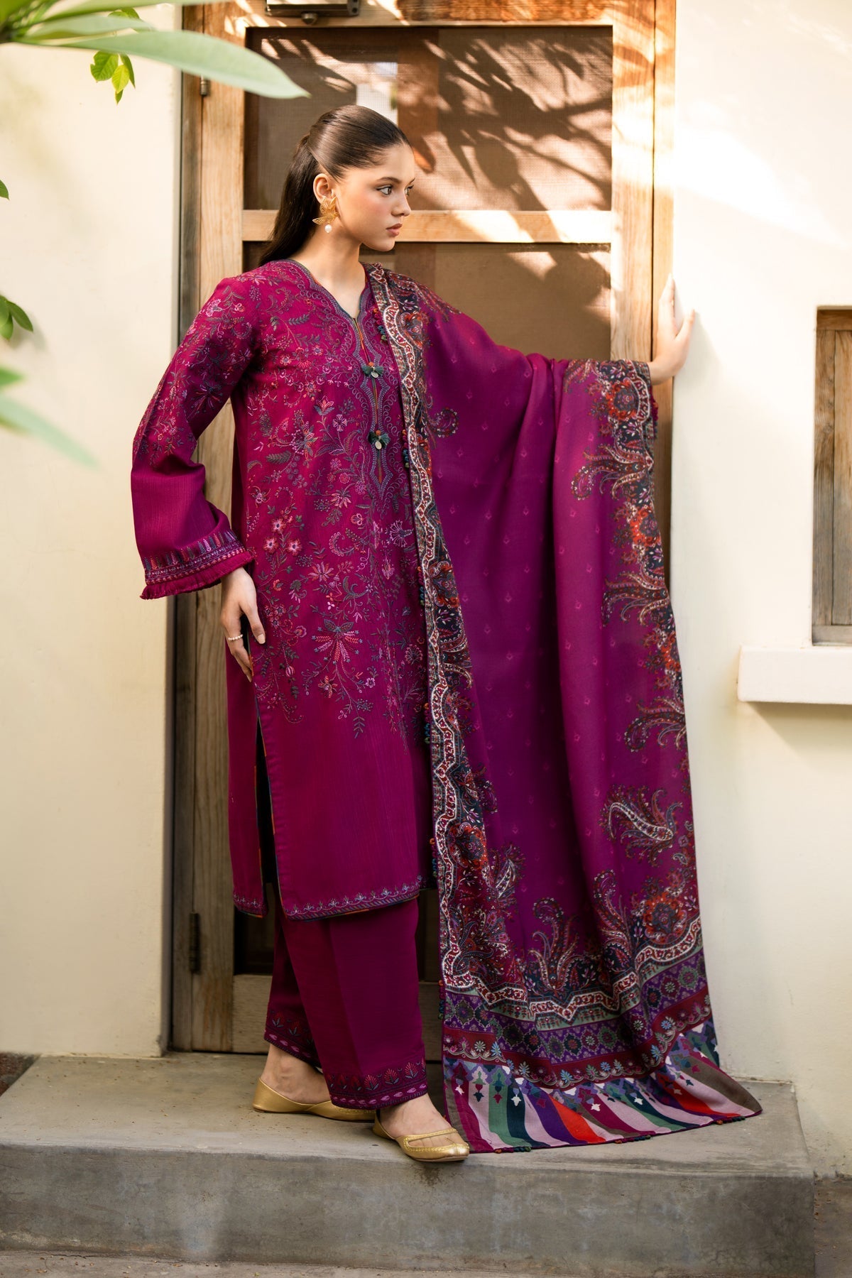 Xenia Formals | Dhoop Kinaray Winter Shawl 24 | SUMBUL - House Of Hania