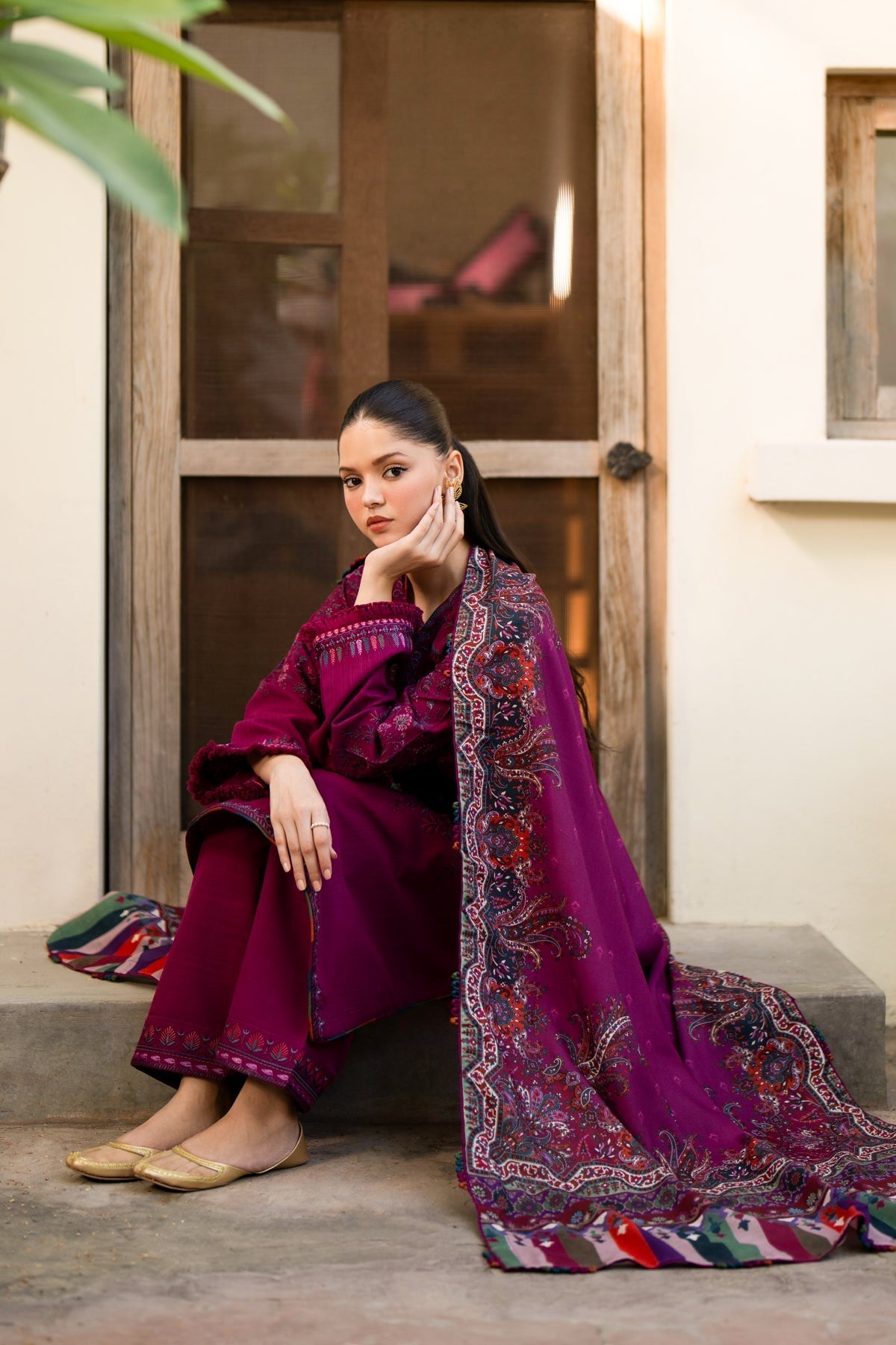 Xenia Formals | Dhoop Kinaray Winter Shawl 24 | SUMBUL - House Of Hania
