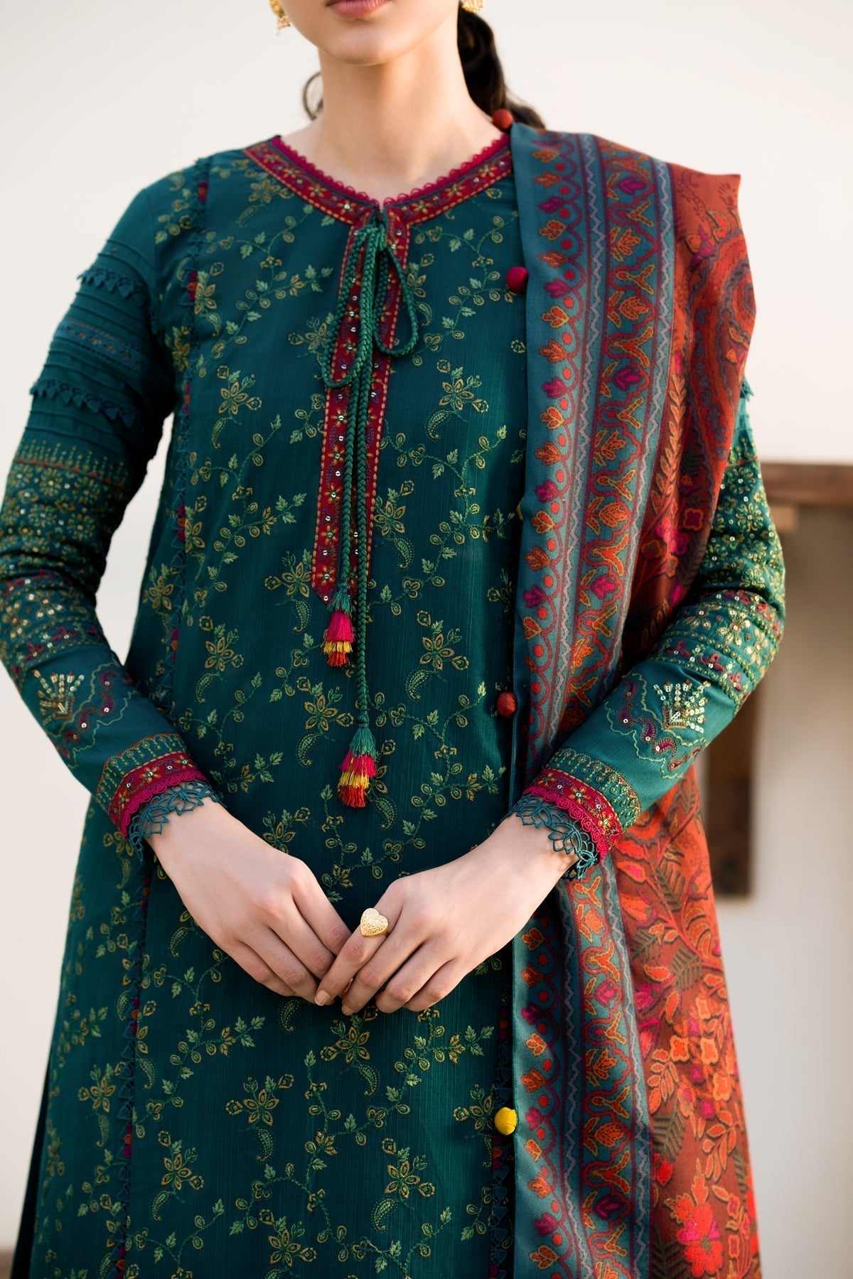 Xenia Formals | Dhoop Kinaray Winter Shawl 24 | ZEMURD - House Of Hania