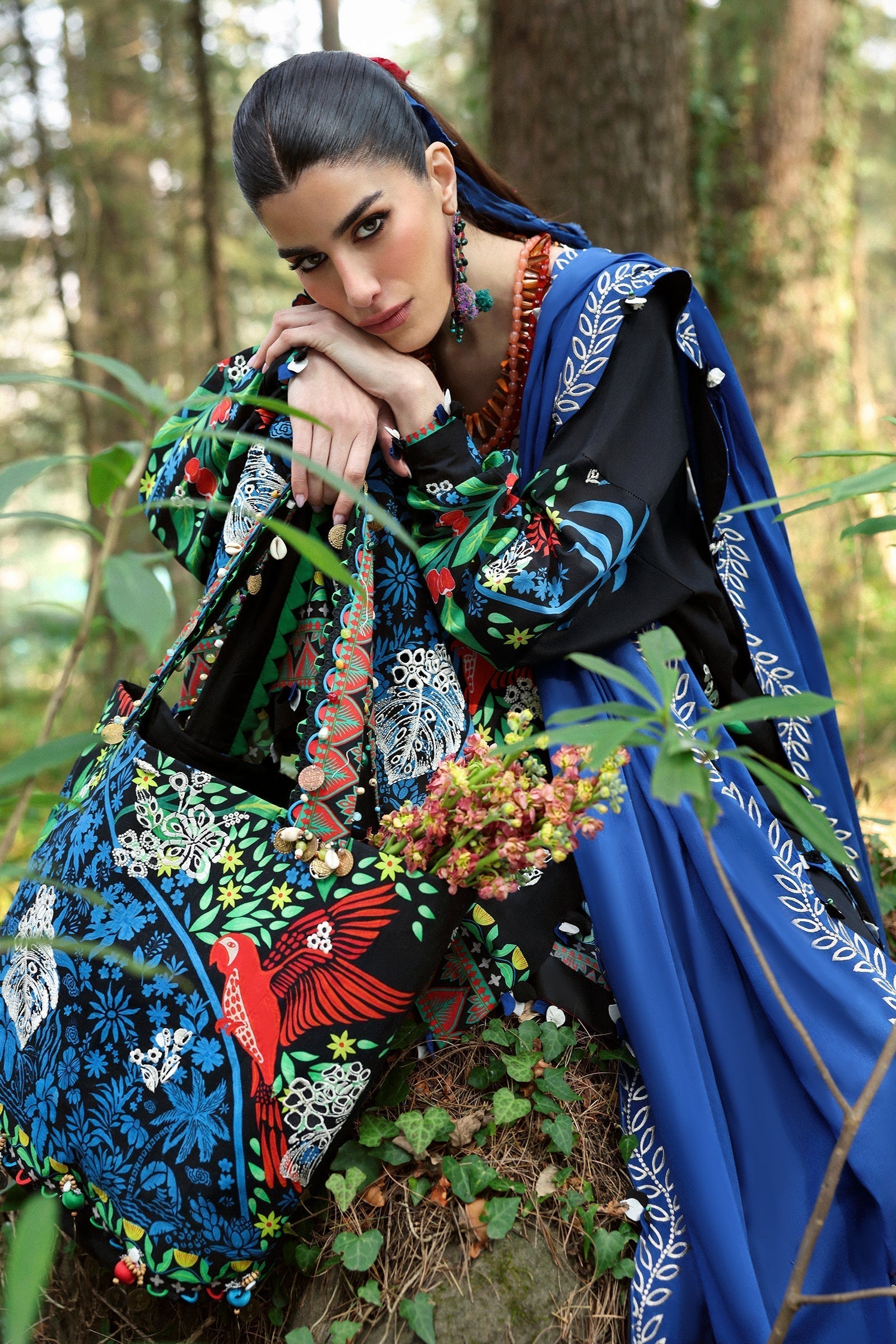 Zaha | Lawn 25 | Black SOLANA (ZL25-03 A) - House Of Hania