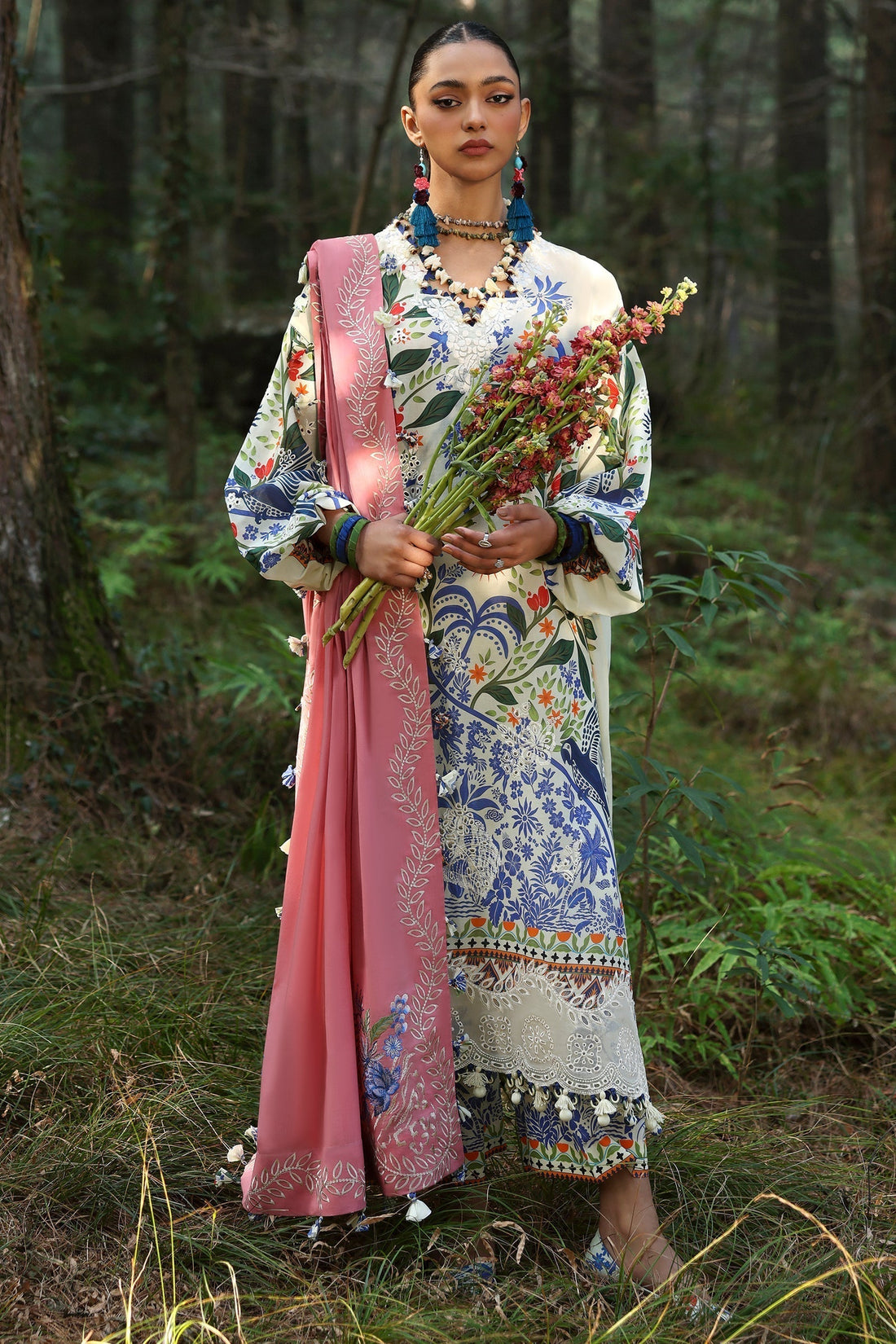 Zaha | Lawn 25 | WHITE SOLANA (ZL25-03 B) - House Of Hania