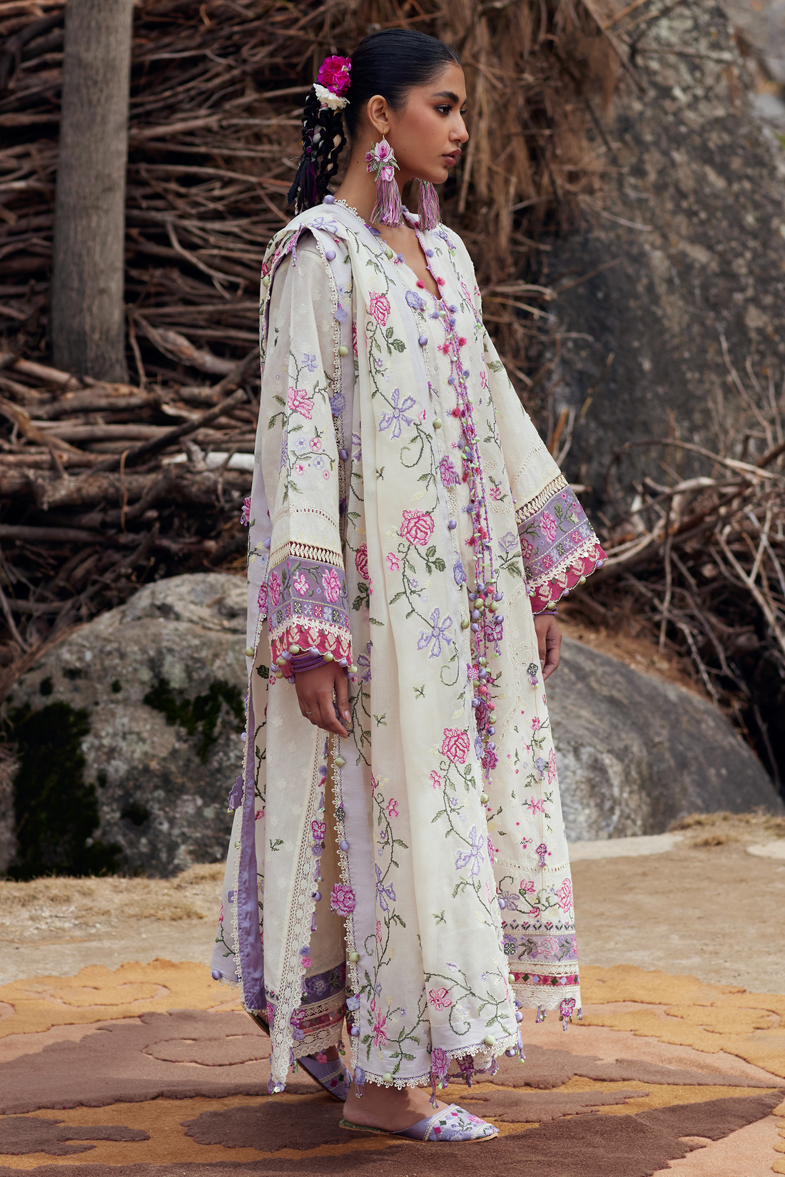 Zaha | Lawn 26 | HUĀ YÙN 花韵 (ZL26-03 A) - House Of Hania