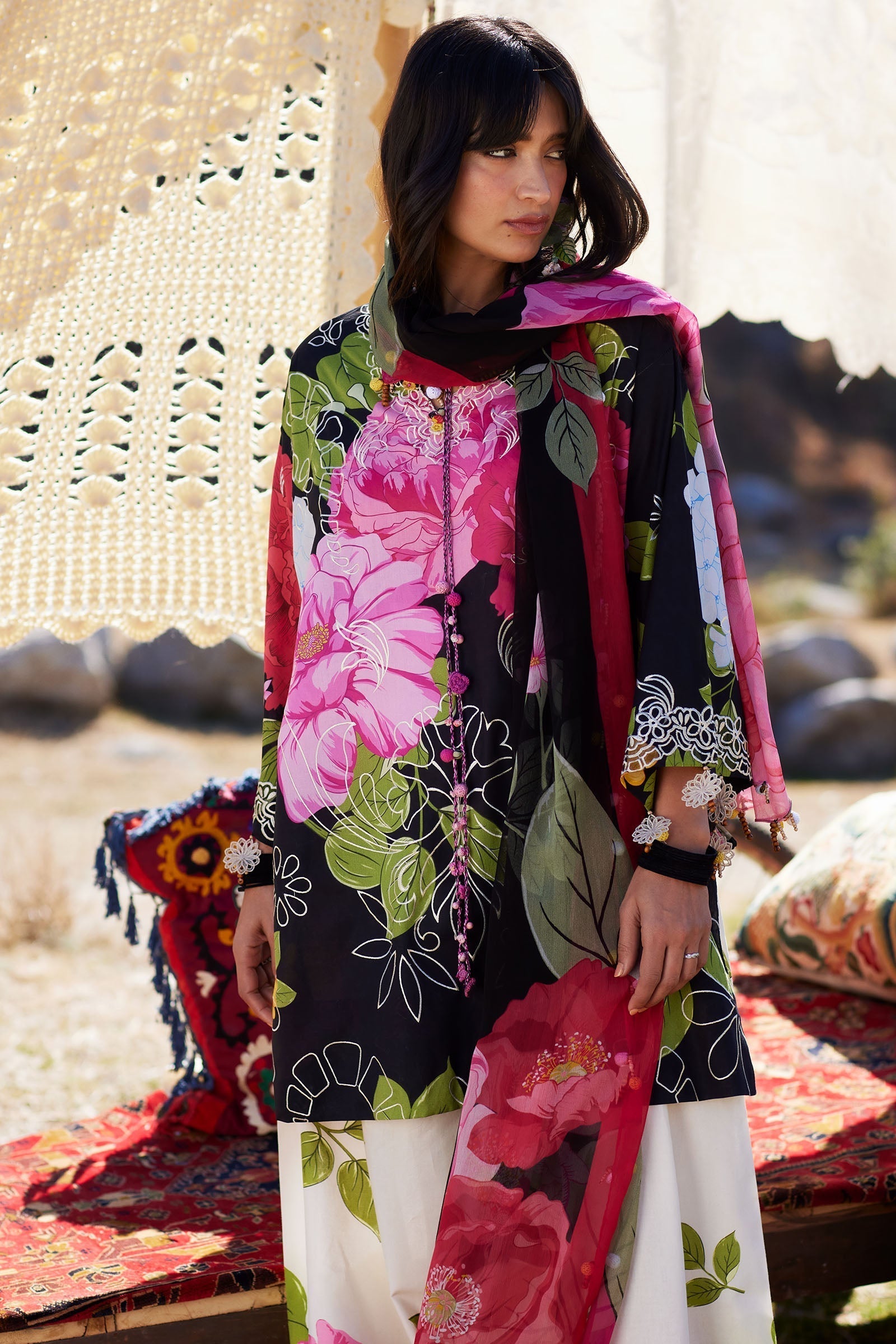 Zaha | Lawn 26 | YÀN HUĀ 艳花 (ZL26-13 A) - House Of Hania