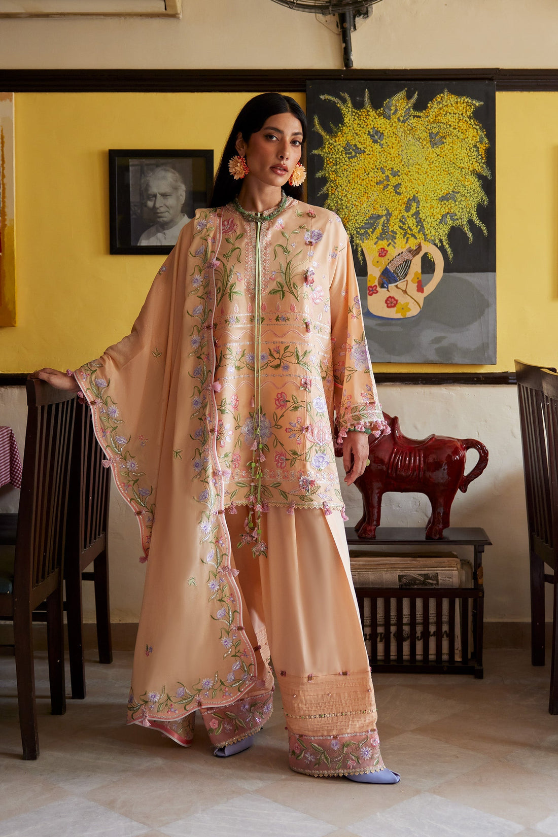 Zaha | Zaha Festive Lawn'26 | APRICOT MALLOW BLOOM - House Of Hania