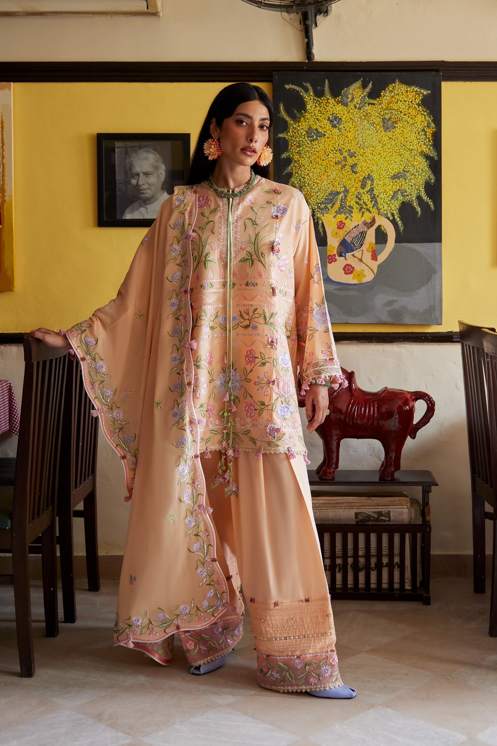 Zaha | Zaha Festive Lawn'26 | APRICOT MALLOW BLOOM - House Of Hania
