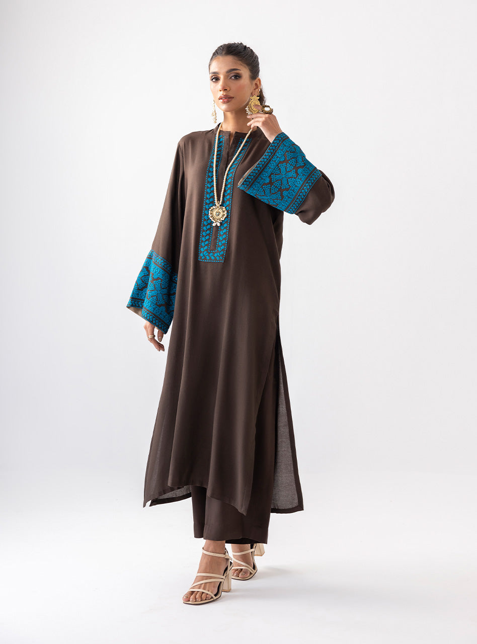 Zainab Chottani | Aara Casual Pret | Dark Chrome - House Of Hania