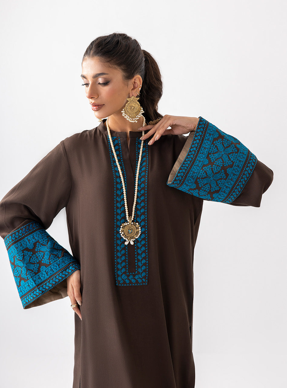 Zainab Chottani | Aara Casual Pret | Dark Chrome - House Of Hania