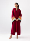 Zainab Chottani | Aara Casual Pret |  Divine Maroon - House Of Hania