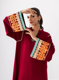 Zainab Chottani | Aara Casual Pret |  Divine Maroon - House Of Hania