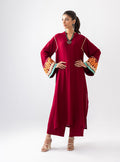 Zainab Chottani | Aara Casual Pret |  Divine Maroon - House Of Hania