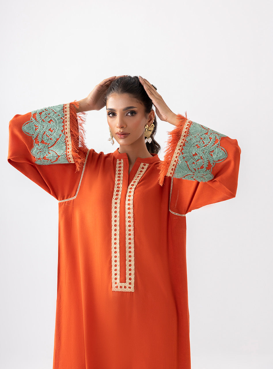 Zainab Chottani | Aara Casual Pret | Pumpkin Opal - House Of Hania
